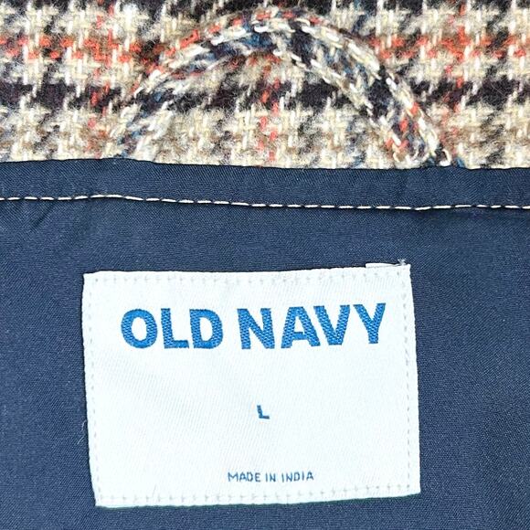 Old Navy Autumn Houndstooth Plaid Snap Front Bomber Jacket - Picture 9 of 10